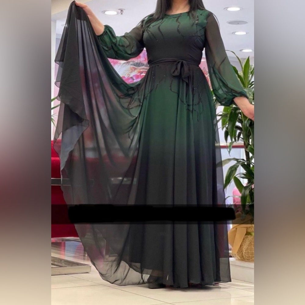 Green full length dress